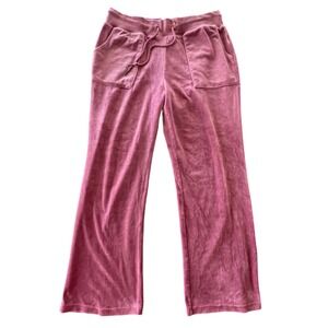 Velour Lounge Pants Womens‎ XXL Pink Drawstring Pockets Y2K Cozy Athleisure